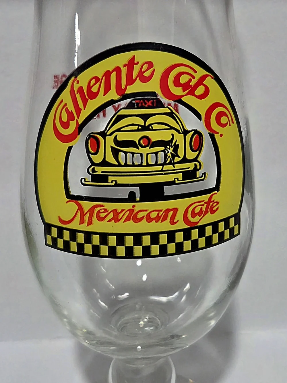 Vintage Caliente Cab Co. Mexican Cafe hurricane glasses